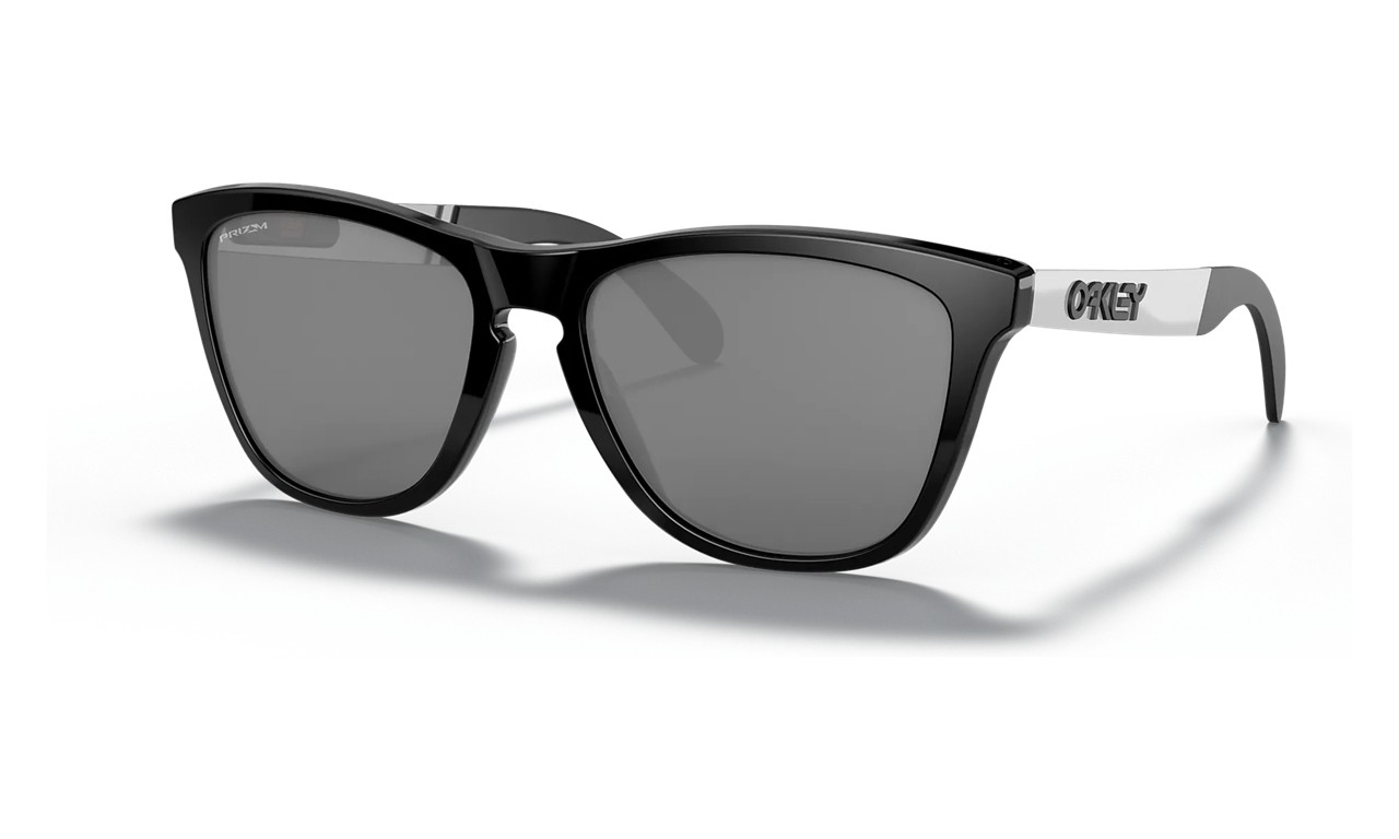 Oakley Frogskins Mix Sunglasses Polished Black White Frame Prizm Black Lens