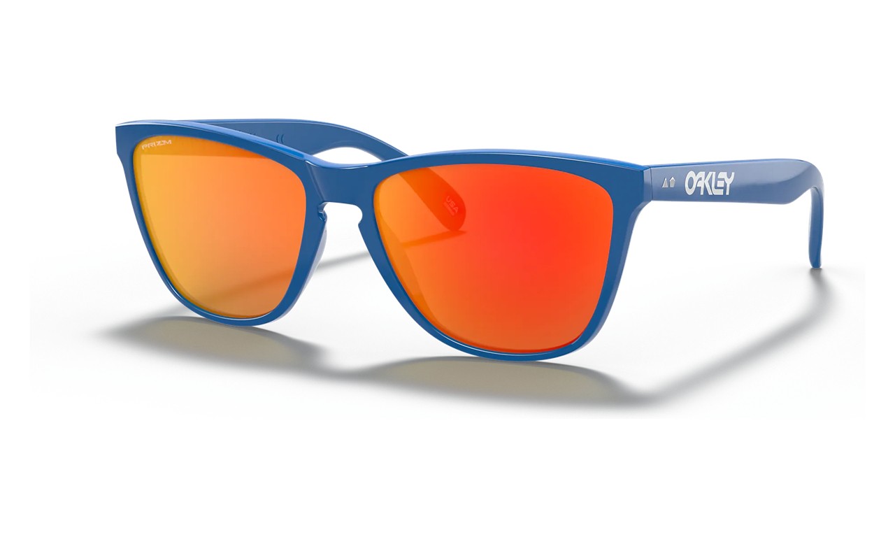 Oakley Frogskins 35th Anniversary Sunglasses Primary Blue Frame Prizm Ruby Lens
