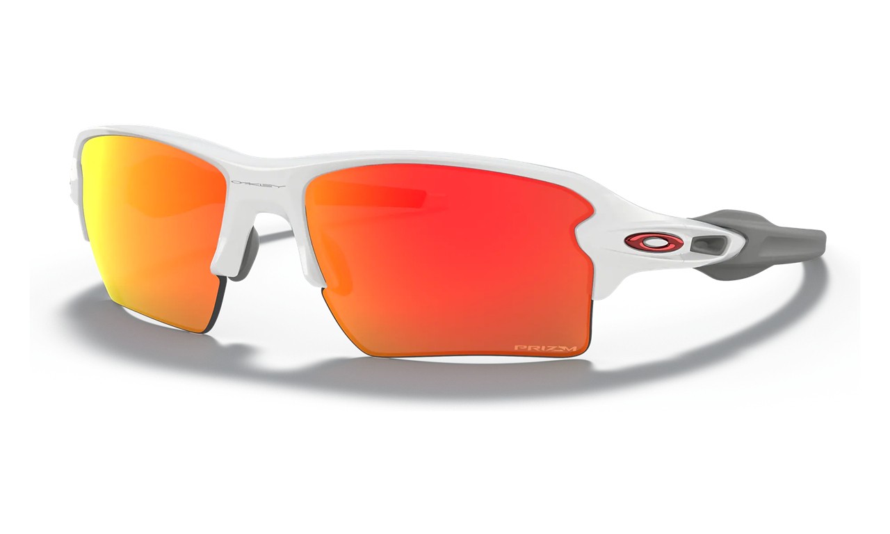 Oakley Flak 2.0 Xl Team Colors Sunglasses Polished White Frame Prizm Ruby Lens