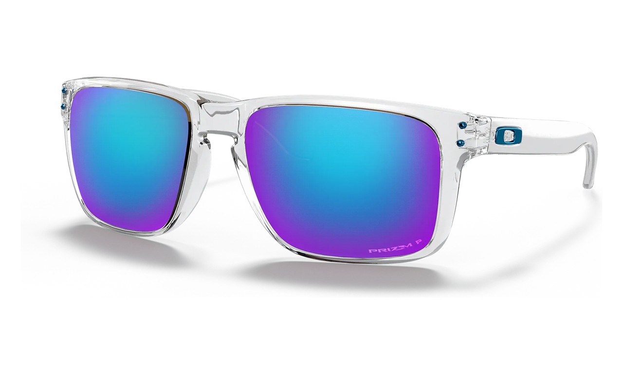 Oakley Holbrook Xl Sunglasses Polished Clear Frame Prizm Sapphire Polarized Lens