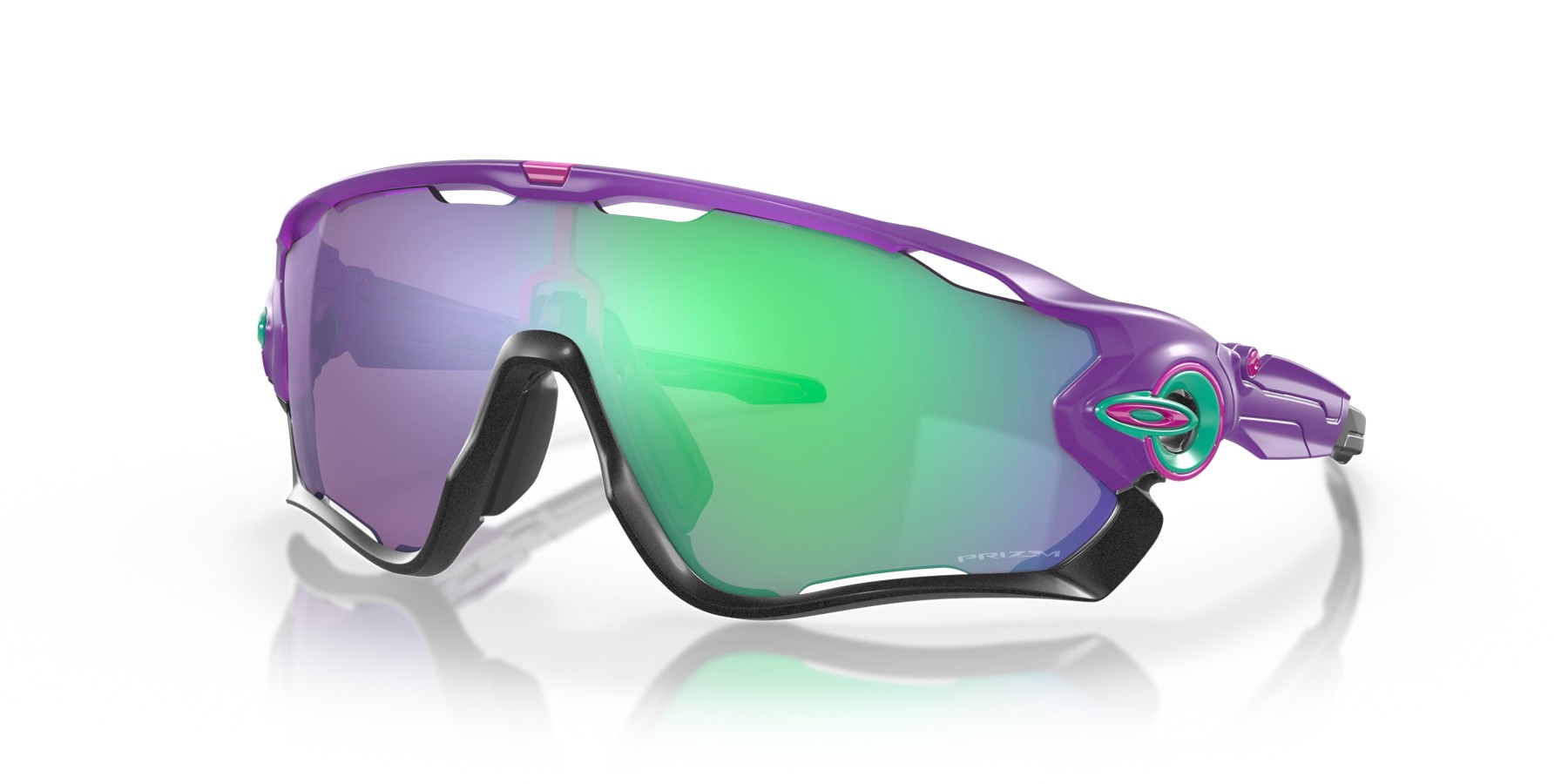 Oakley Jawbreaker Shift Collection sunglasses Matte Electric Purple frame Prizm Jade lens
