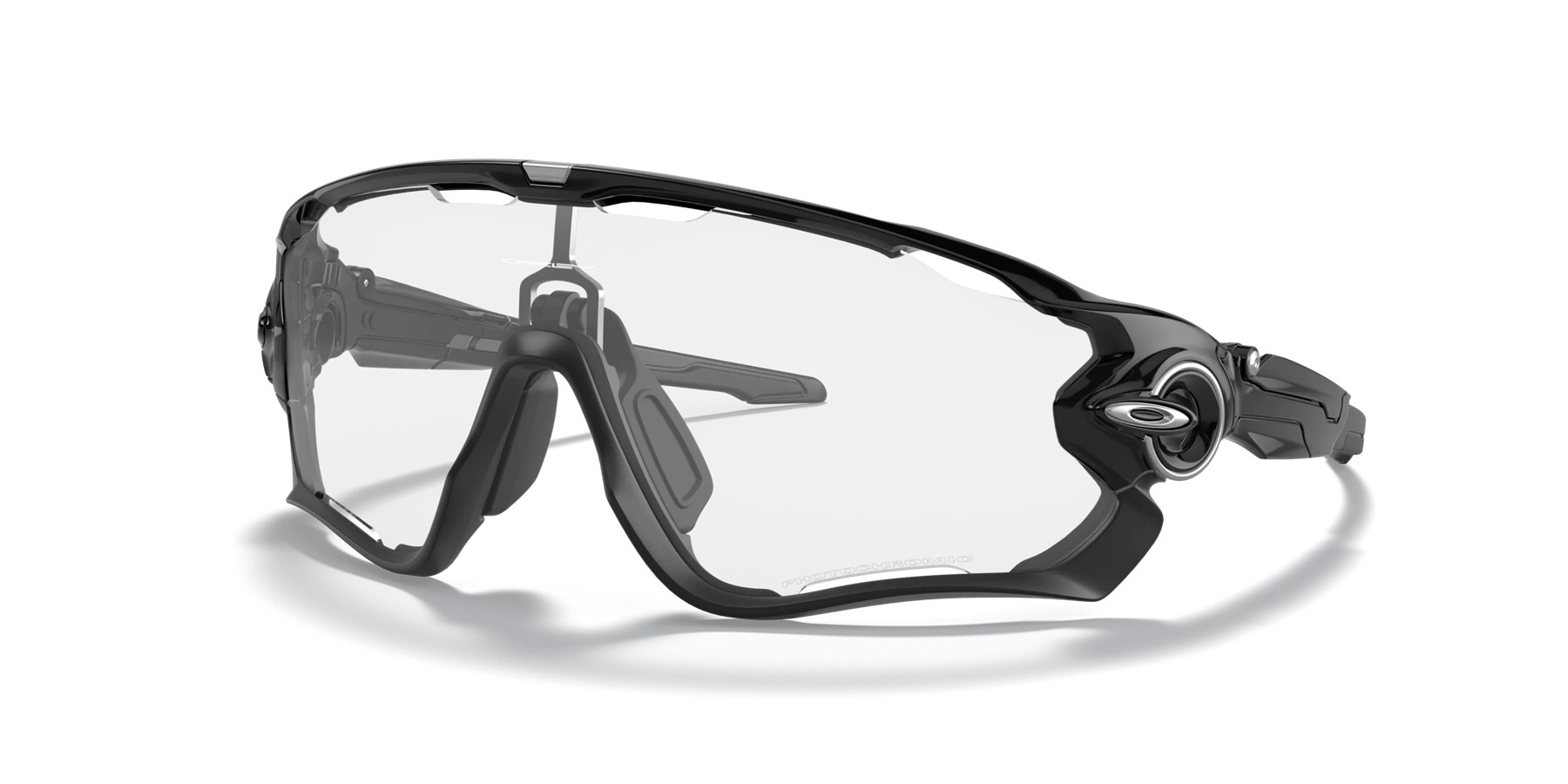 Oakley Jawbreaker sunglasses Polished Black frame Clear To Black Iridium Photochromic lens