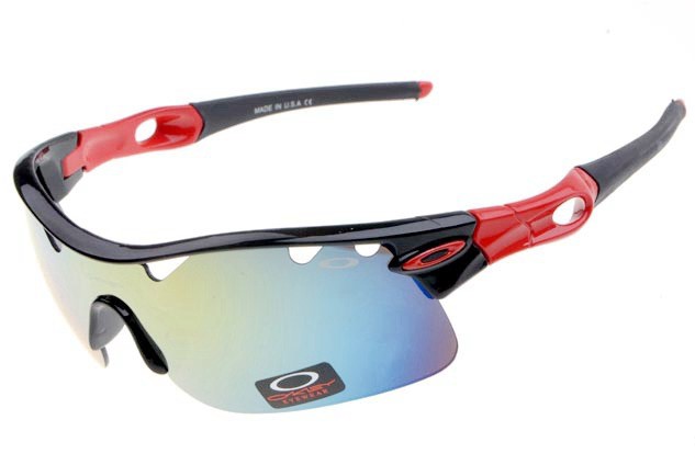 Oakley radar path photochromic sunglasses in polished black / red / ice iridium