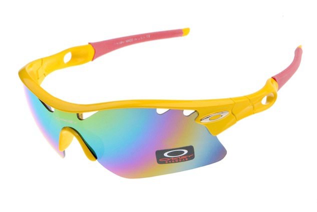 Oakley radar path photochromic sunglasses in neon yellow / fire iridium