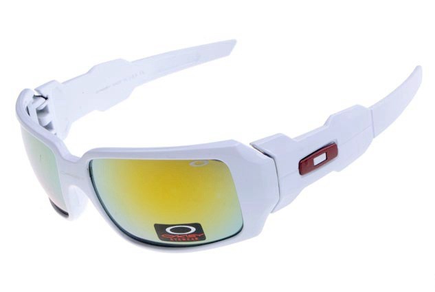 Oakley oil drum sunglasses in white / fire iridium