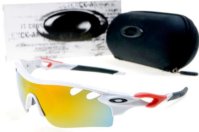 Oakley radarlock path sunglasses in white / fire