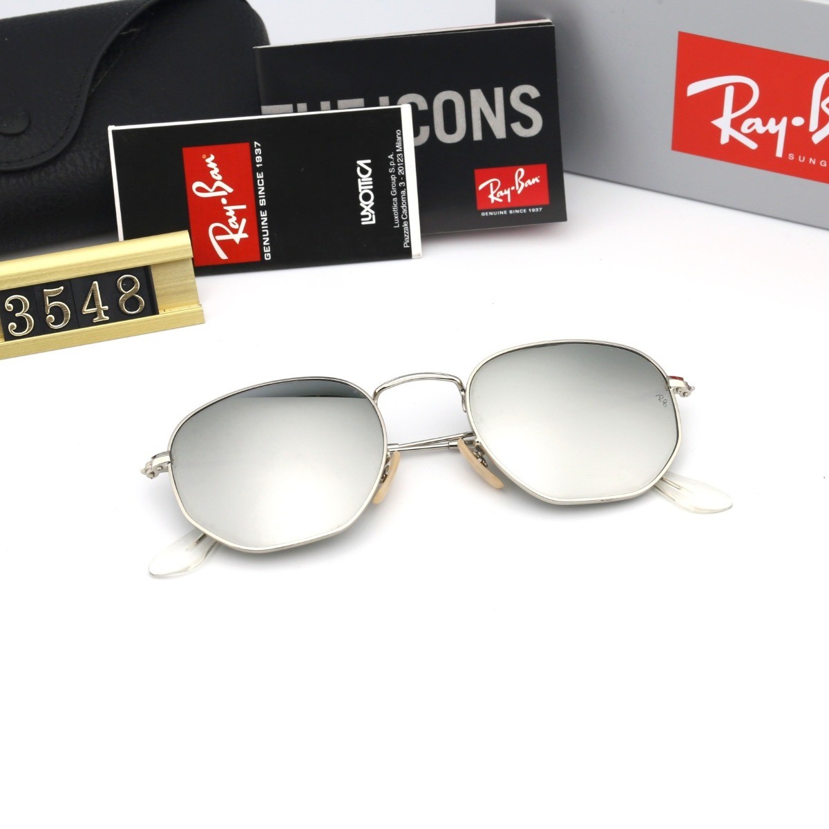 Ray Ban RB3548 Sunglasses Sliver/Sliver