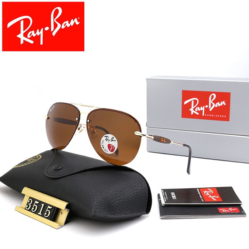 Ray Ban RB3515 Sunglasses Brown/Gold with Black