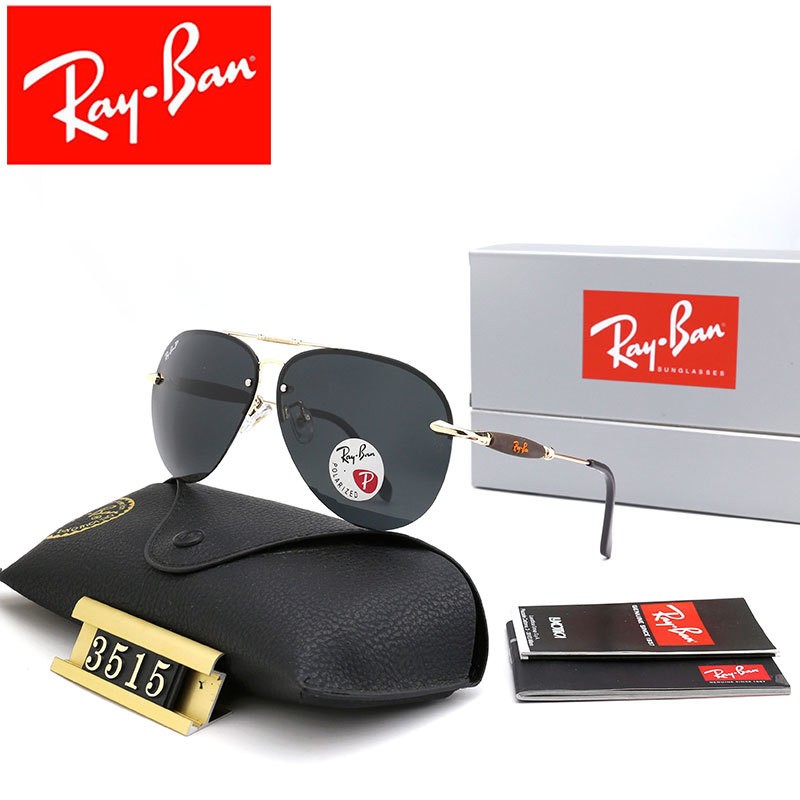 Ray Ban RB3515 Sunglasses Black/Gold with Black