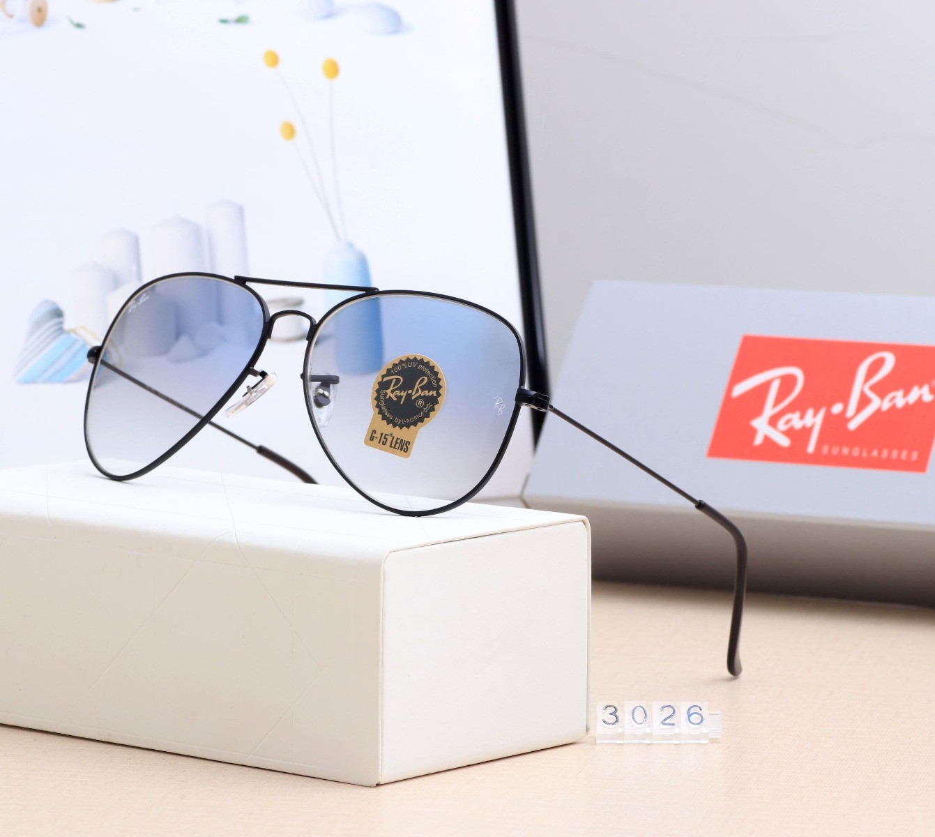 Ray Ban RB3026 Sunglasses Gradient Blue/Black