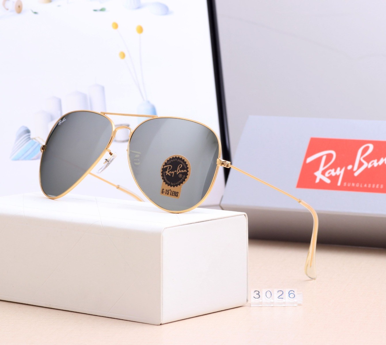 Ray Ban RB3026 Sunglasses Mirror Gray/Gold
