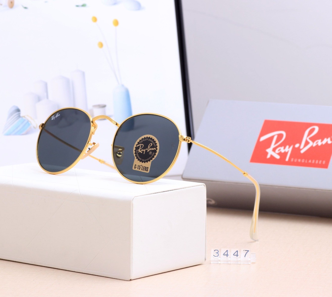Ray Ban RB3447 Sunglasses Black/Gold