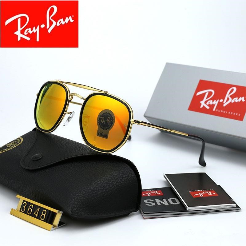 Ray Ban RB3648 Sunglasses Mirror Yellow/Gold with Black