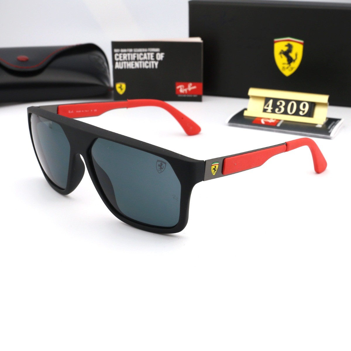 Ray Ban RB4309 Sunglasses Green/Red with Black
