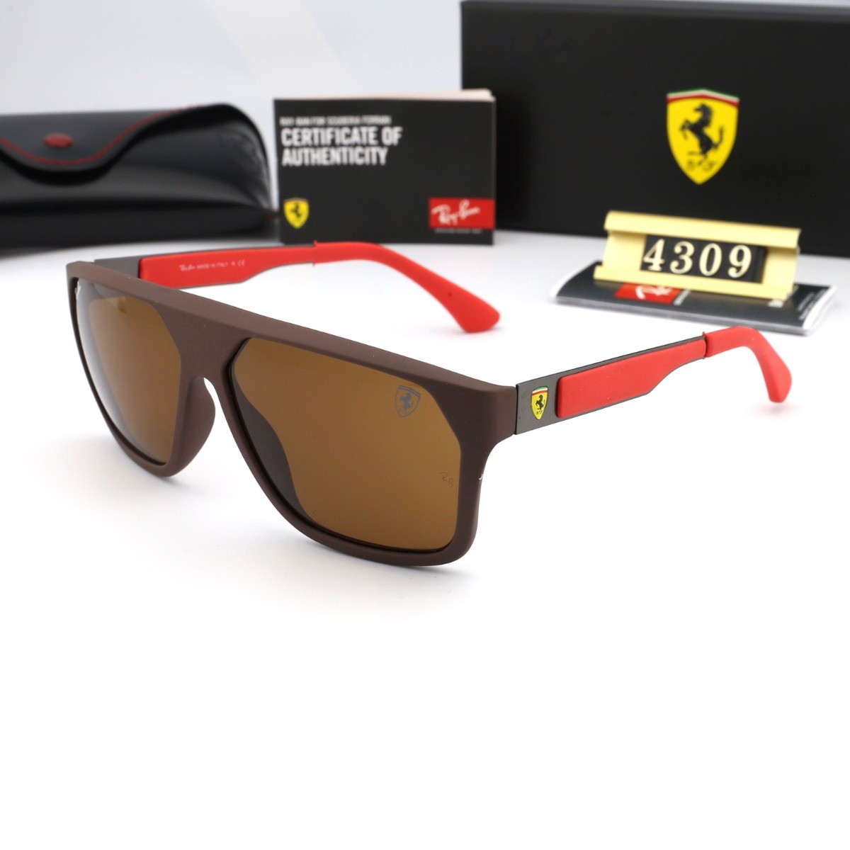 Ray Ban RB4309 Sunglasses Brown/Red with Black