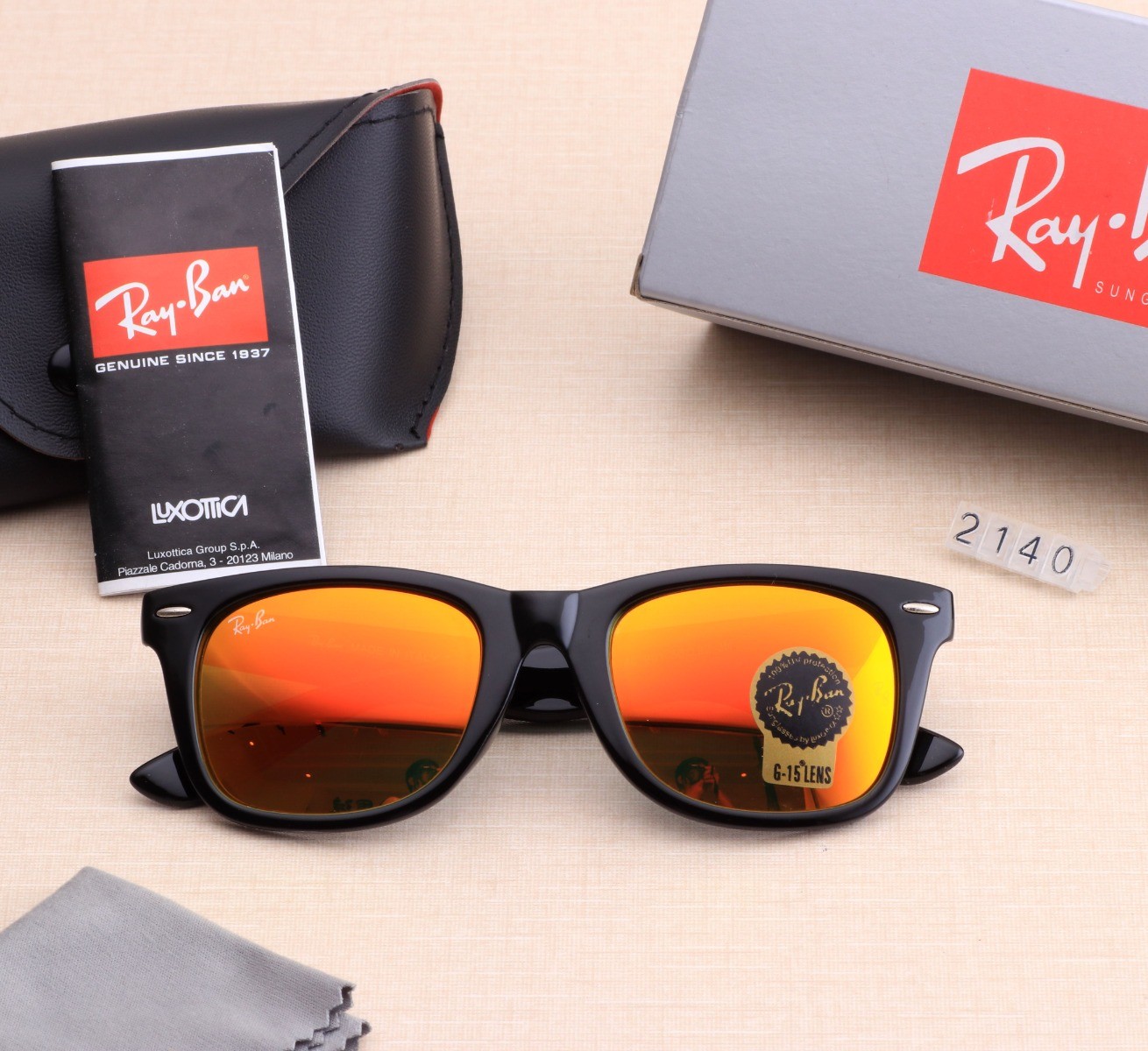 Ray Ban RB2140 Sunglasses Mirror Orange/Black