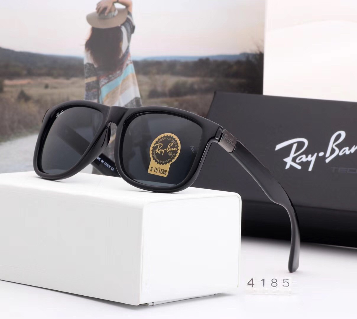Ray Ban RB4185 Sunglasses Black/Black