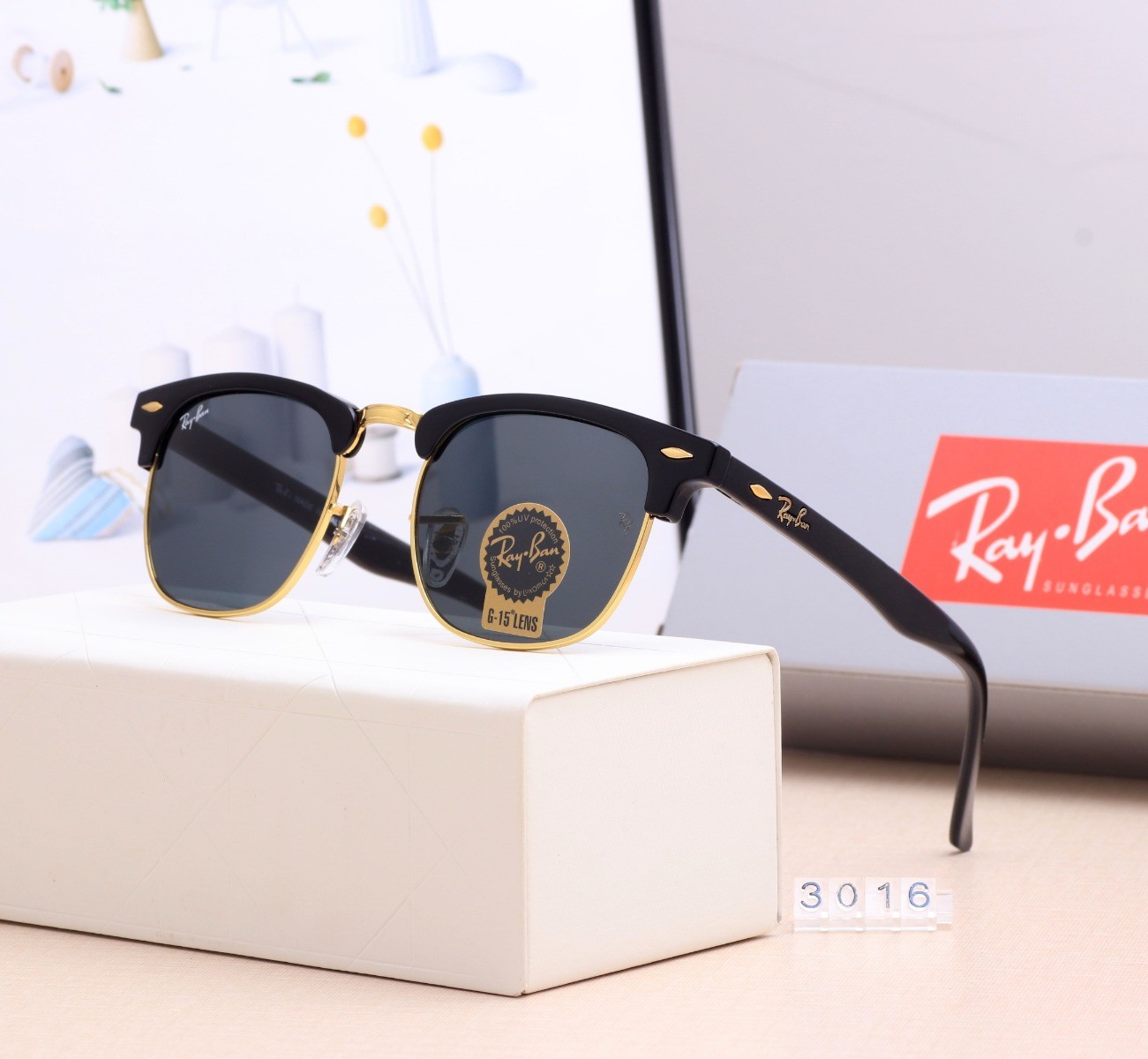 Ray Ban RB3016 Sunglasses Mirror Gray/Black