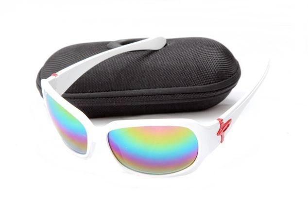 Oakley script Sunglasses matte white/colorful iridium