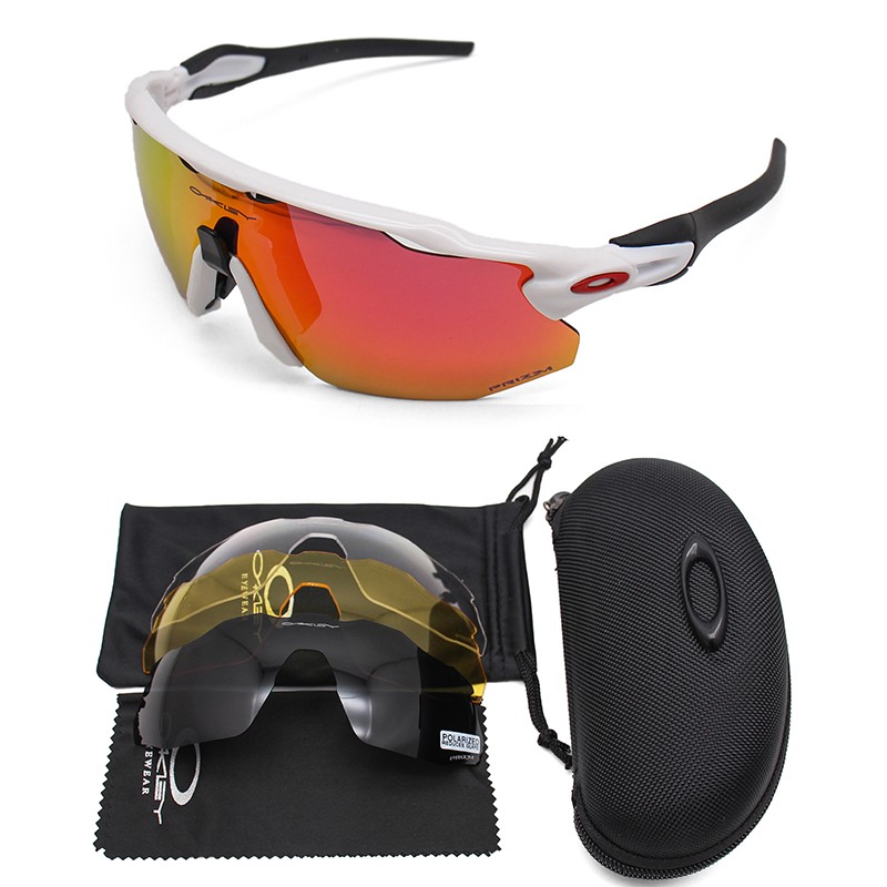 Oakley Radar EV Sunglasses Polished White/Fire Iridium