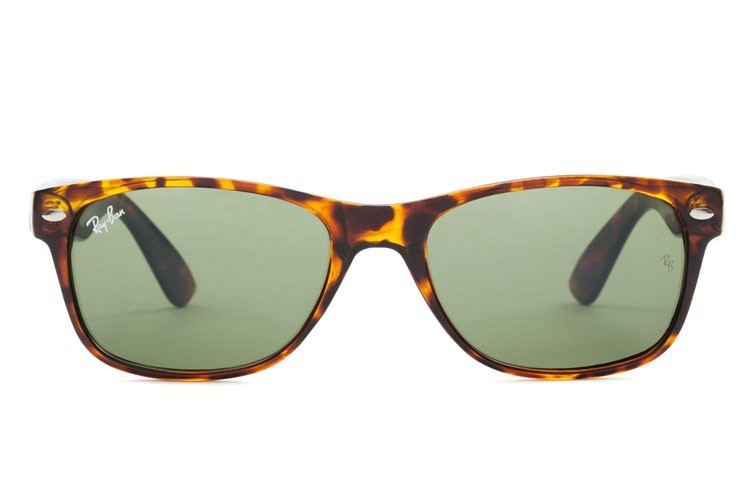 Ray Ban RB2132 Wayfarer Sunglasses Tortoise/Light Green