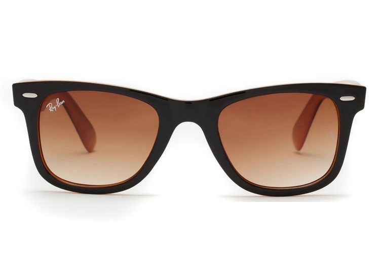 Ray Ban RB2140 Original Wayfarer Sunglasses Black with Orange/Light Brown