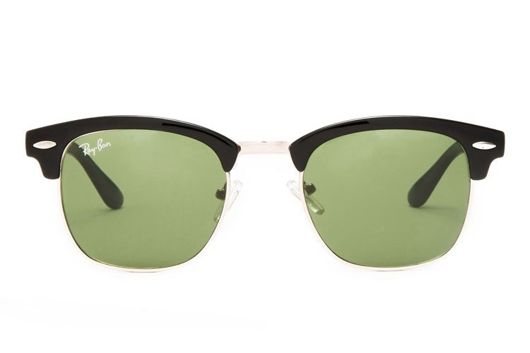 Ray Ban RB3016 Clubmaster Sunglasses Black/Light Green