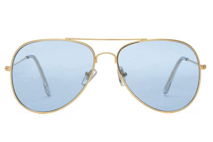 Ray Ban RB3025 Aviator Sunglasses Gold/Light Blue
