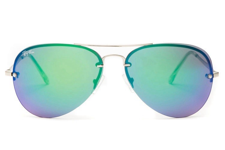 Ray Ban RB3806 Aviator Sunglasses Gold/Jade Gradient