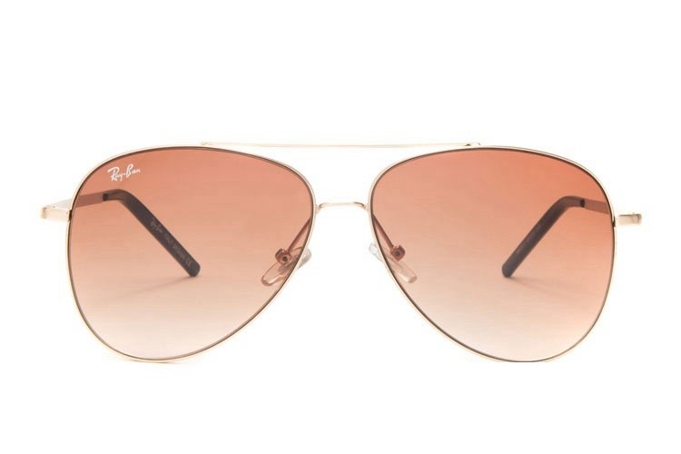 Ray Ban RB3811 Aviator Sunglasses Gold/Light Ruby