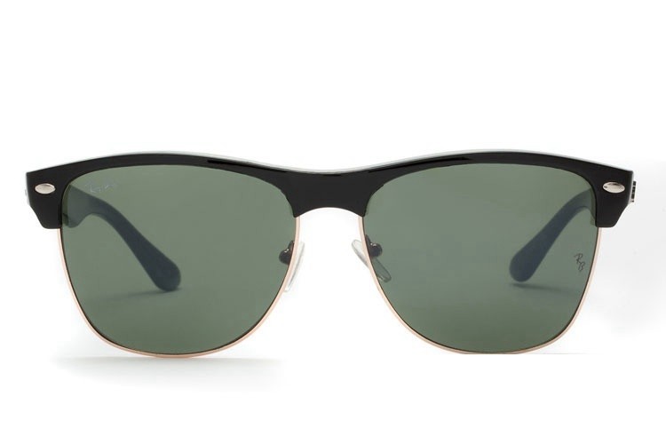 Ray Ban RB4175 Clubmaster Oversized Sunglasses Black/Light Green
