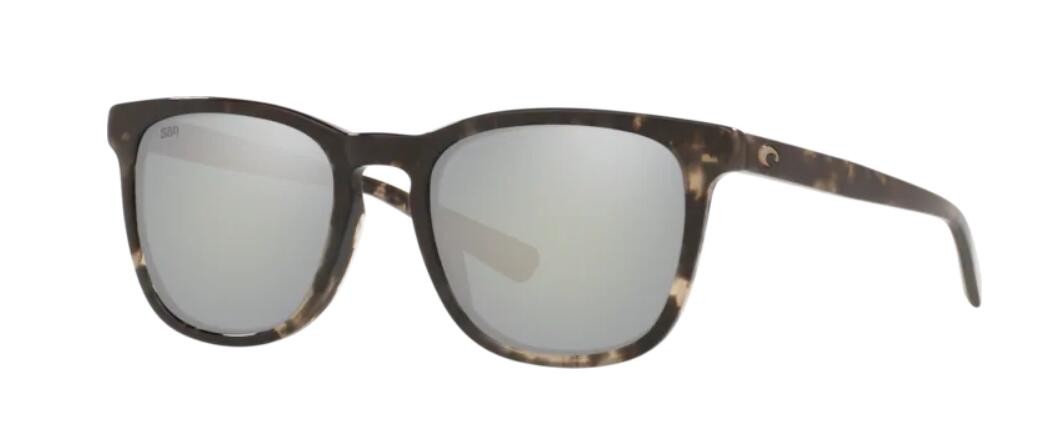 Costa Sullivan Mens Sunglasses Shiny Black Kelp/Gray Silver Mirror