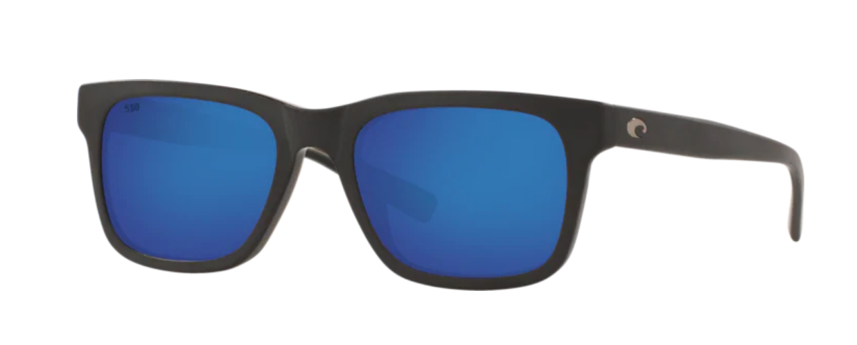 Costa Tybee Mens Sunglasses Matte Black/Blue Mirror