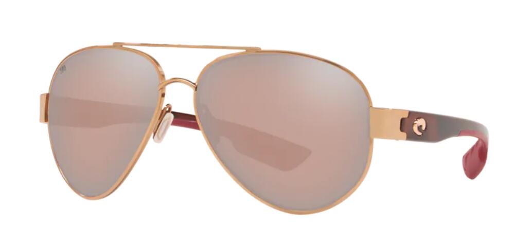 Costa South Point Mens Sunglasses Shiny Blush Gold/Copper Silver Mirror