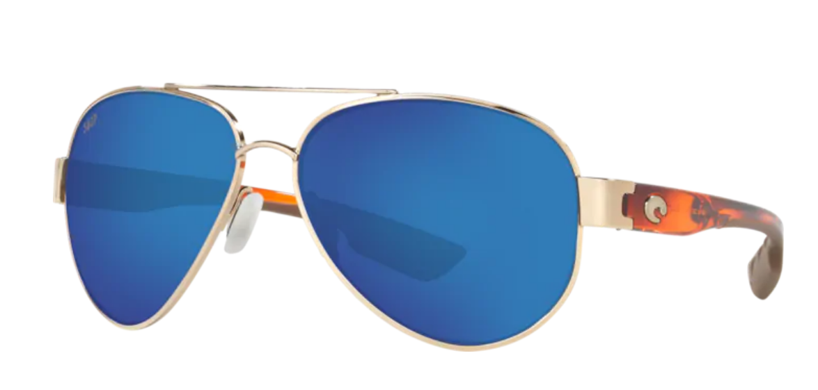 Costa South Point Mens Sunglasses Rose Gold/Blue Mirror