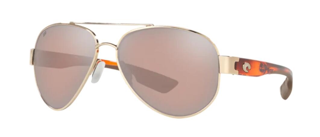 Costa South Point Mens Sunglasses Rose Gold/Copper Silver Mirror
