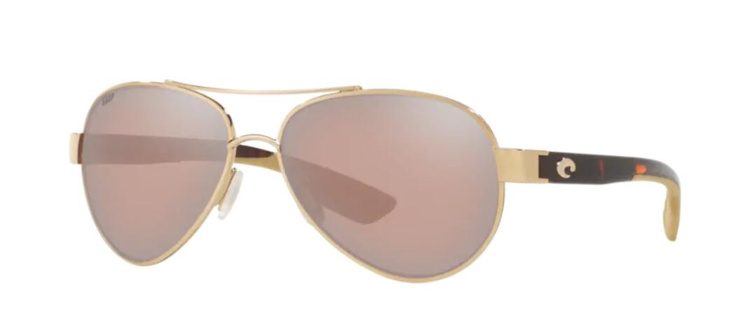 Costa Loreto Mens Sunglasses Rose Gold/Copper Silver Mirror