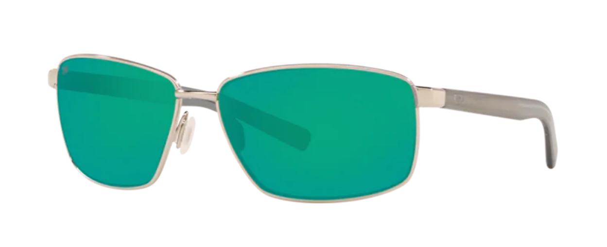 Costa Ponce Mens Sunglasses Silver/Green Mirror