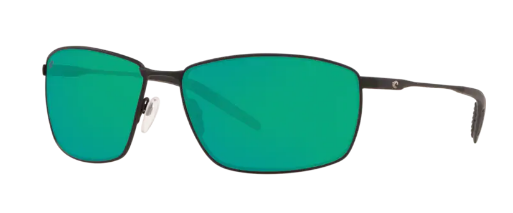 Costa Turret Mens Sunglasses Matte Black/Green Mirror