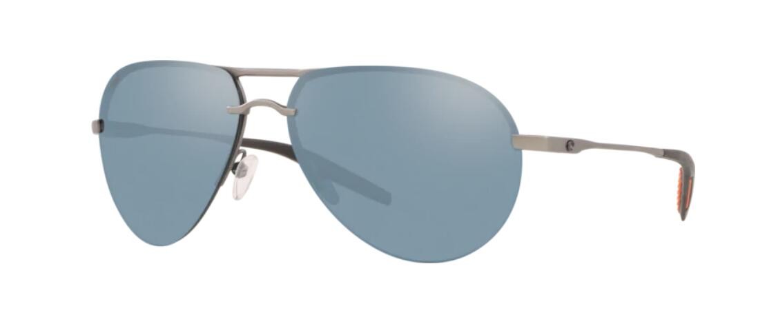 Costa Helo Mens Sunglasses Matte Silver/Gray Silver Mirror