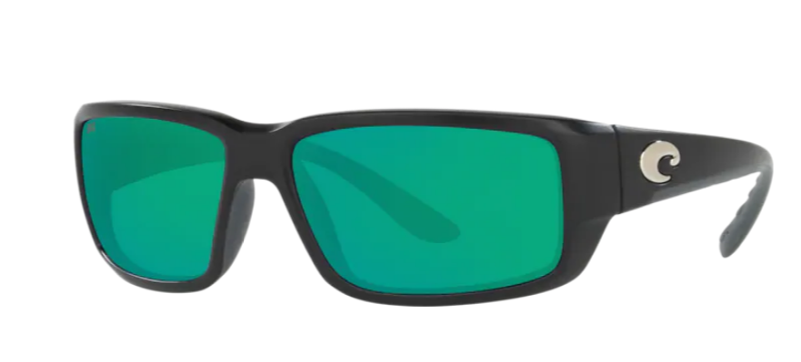 Costa Fantail Mens Sunglasses Matte Black/Green Mirror
