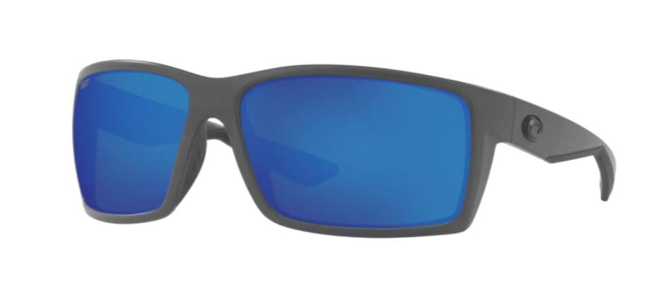 Costa Reefton Mens Sunglasses Matte Gray/Blue Mirror