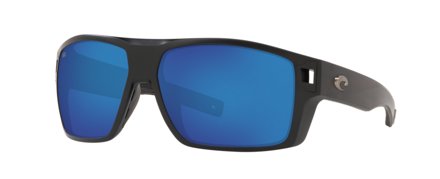 Costa Diego Mens Sunglasses Matte Black/Blue Mirror