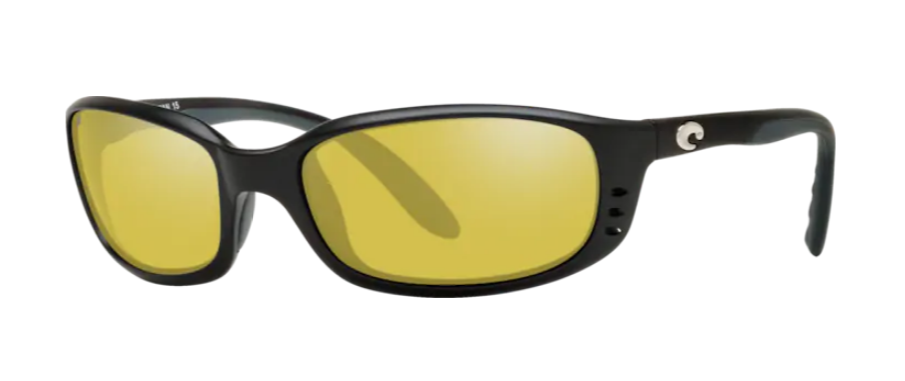 Costa Brine Mens Sunglasses Matte Black/Sunrise Silver Mirror