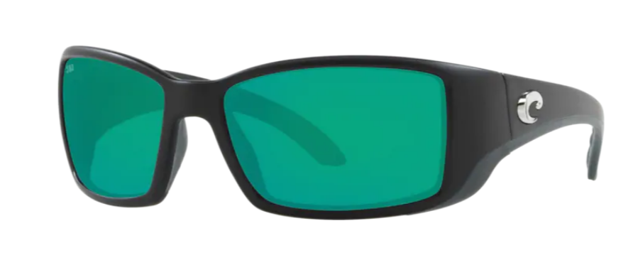 Costa Blackfin Mens Sunglasses Matte Black/Green Mirror