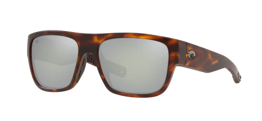 Costa Sampan Mens Sunglasses Matte Tortoise/Gray Silver Mirror