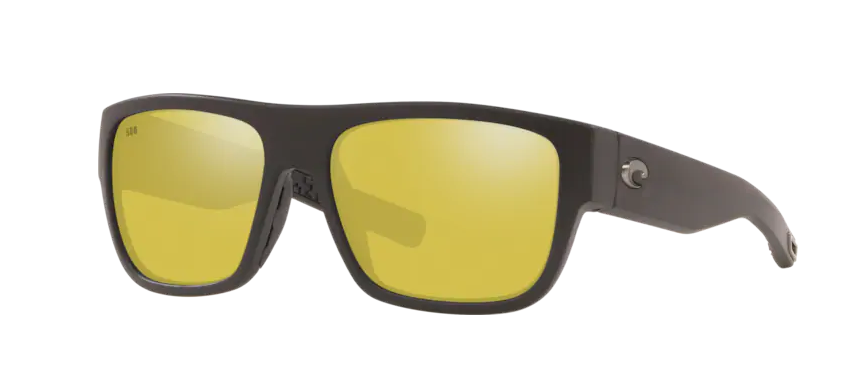 Costa Sampan Mens Sunglasses Matte Black/Sunrise Silver Mirror