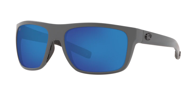 Costa Broadbill Mens Sunglasses Matte Gray/Blue Mirror