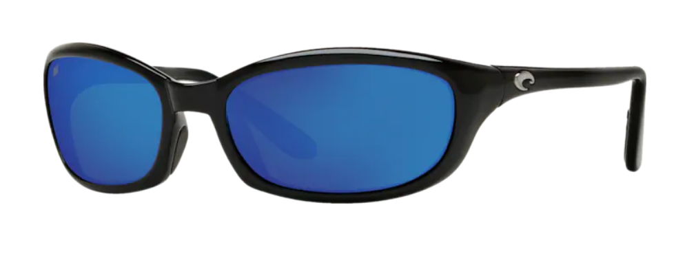 Costa Harpoon Mens Sunglasses Shiny Black/Blue Mirror