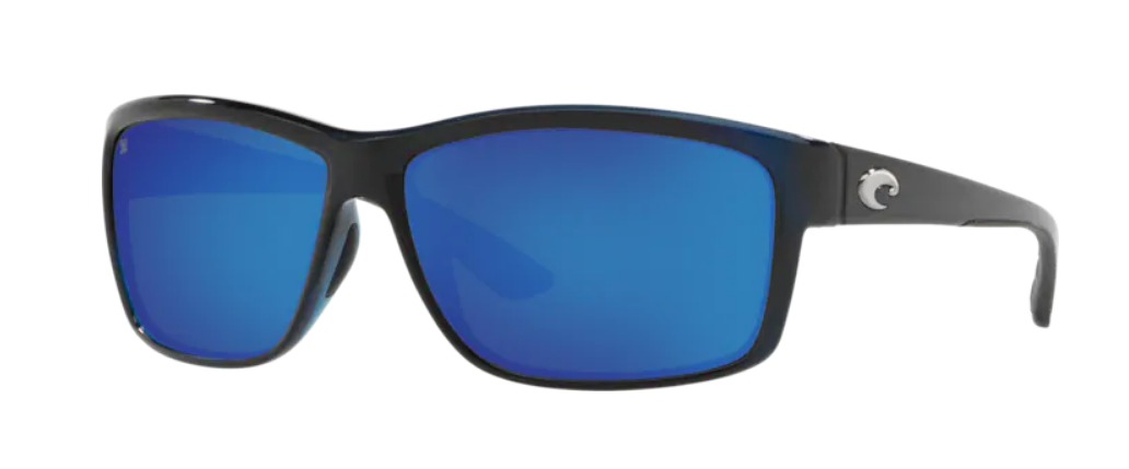 Costa Mag Bay Mens Sunglasses Shiny Black/Blue Mirror